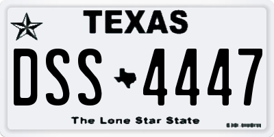 TX license plate DSS4447