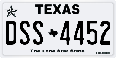 TX license plate DSS4452