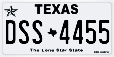 TX license plate DSS4455