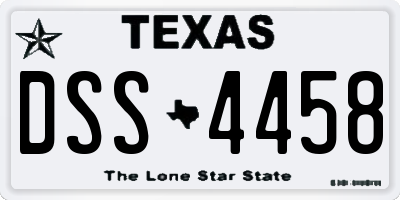TX license plate DSS4458