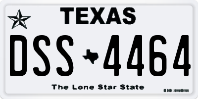 TX license plate DSS4464