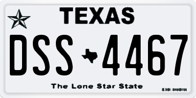 TX license plate DSS4467