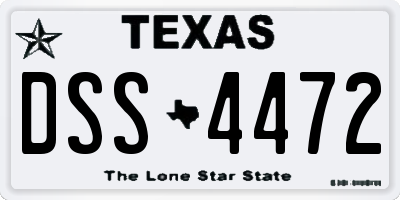 TX license plate DSS4472