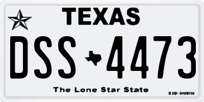 TX license plate DSS4473