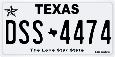 TX license plate DSS4474