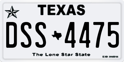 TX license plate DSS4475