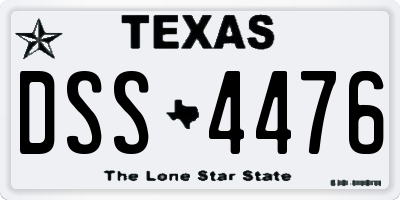 TX license plate DSS4476