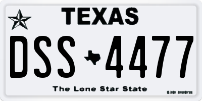 TX license plate DSS4477