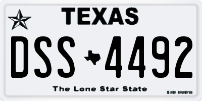 TX license plate DSS4492