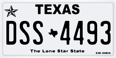 TX license plate DSS4493
