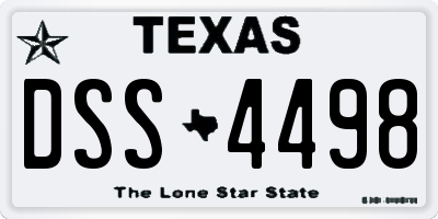 TX license plate DSS4498