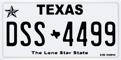 TX license plate DSS4499