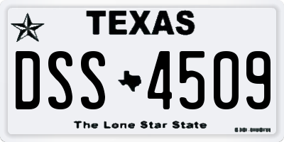 TX license plate DSS4509