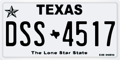 TX license plate DSS4517