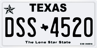 TX license plate DSS4520