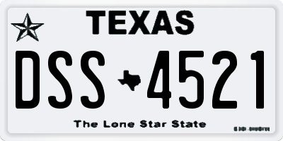 TX license plate DSS4521