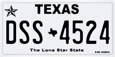 TX license plate DSS4524
