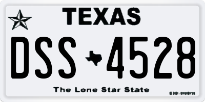 TX license plate DSS4528