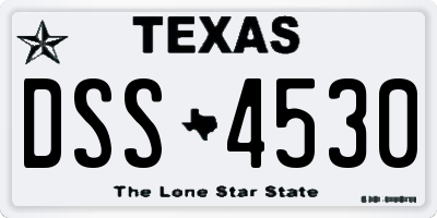 TX license plate DSS4530