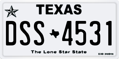 TX license plate DSS4531