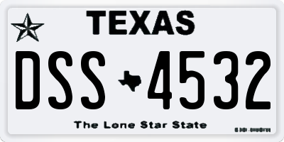 TX license plate DSS4532