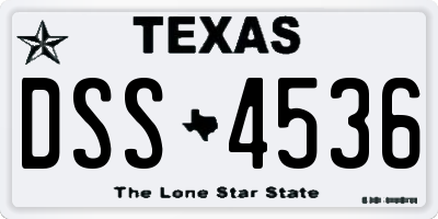 TX license plate DSS4536