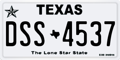 TX license plate DSS4537