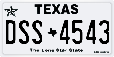 TX license plate DSS4543