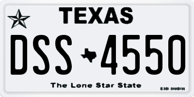 TX license plate DSS4550