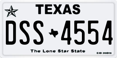 TX license plate DSS4554