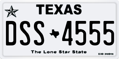 TX license plate DSS4555