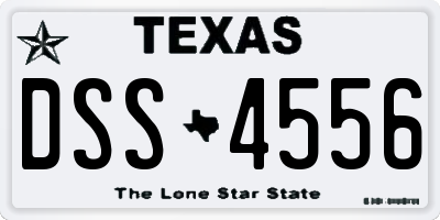 TX license plate DSS4556
