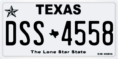 TX license plate DSS4558