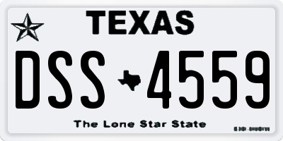 TX license plate DSS4559