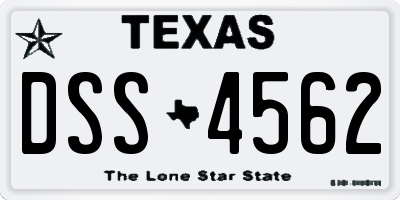 TX license plate DSS4562