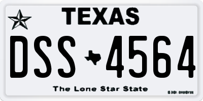 TX license plate DSS4564