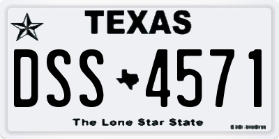 TX license plate DSS4571