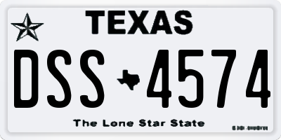 TX license plate DSS4574