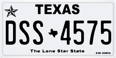 TX license plate DSS4575