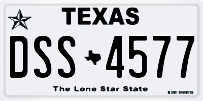 TX license plate DSS4577