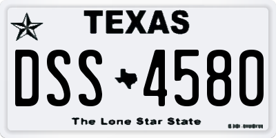 TX license plate DSS4580