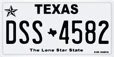 TX license plate DSS4582