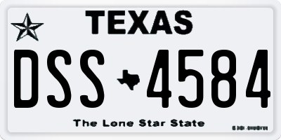 TX license plate DSS4584