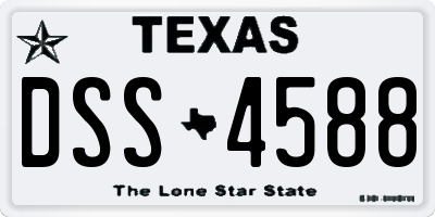 TX license plate DSS4588