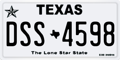 TX license plate DSS4598