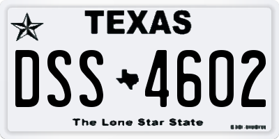 TX license plate DSS4602