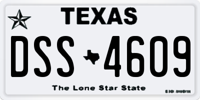 TX license plate DSS4609
