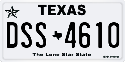 TX license plate DSS4610