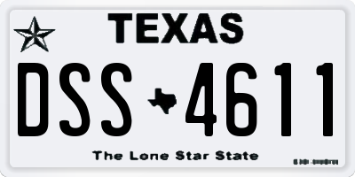 TX license plate DSS4611