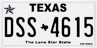 TX license plate DSS4615
